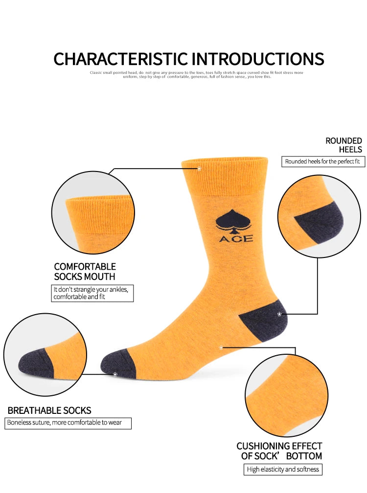 1Pairs Men's Fun Cool Breathable CottonCasual Socks Fun Patterns