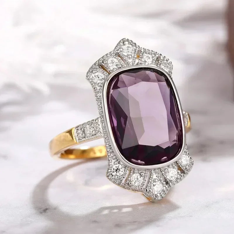 Gorgeous Exquisite High-end Women Crystal Zircon Rings