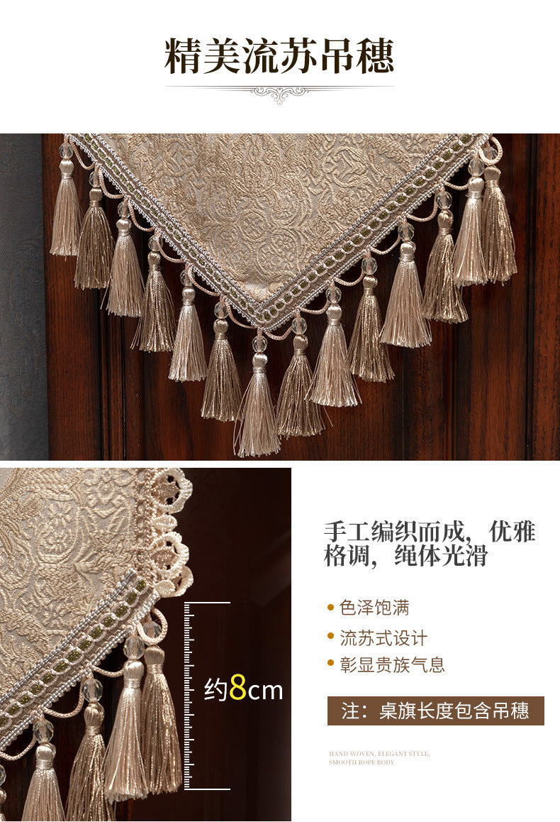 European Luxury Table Runner Multi Tassels Decor