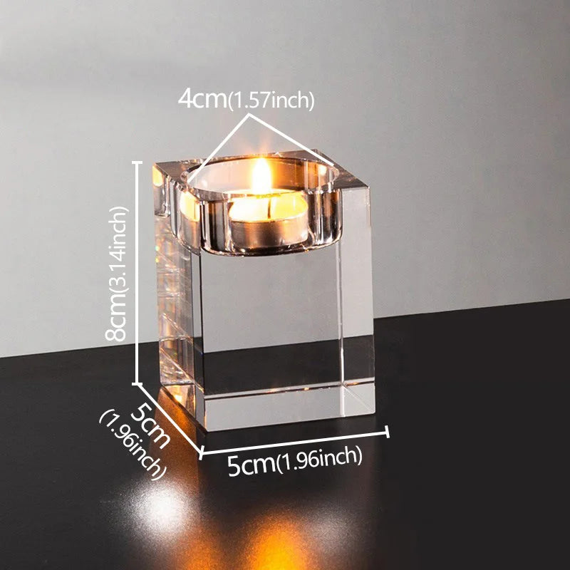 Romantic Clear Crystal Candle Holder Wedding & Home Decorations