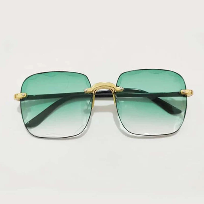 Sunglasses For Women ladies Rimless Diamond cutting Lens Brand Designer Ocean Shades