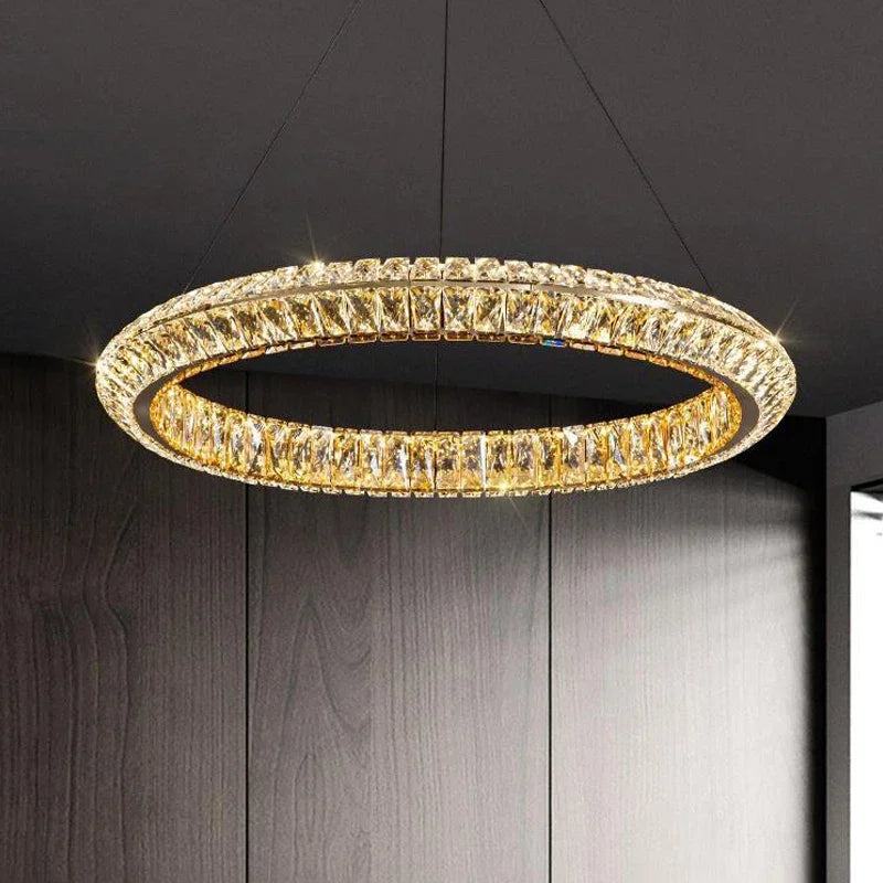 Luxury Crystal LED Pendant Indoor Chandelier Light Villa Living Dining Room Bedroom Hotel
