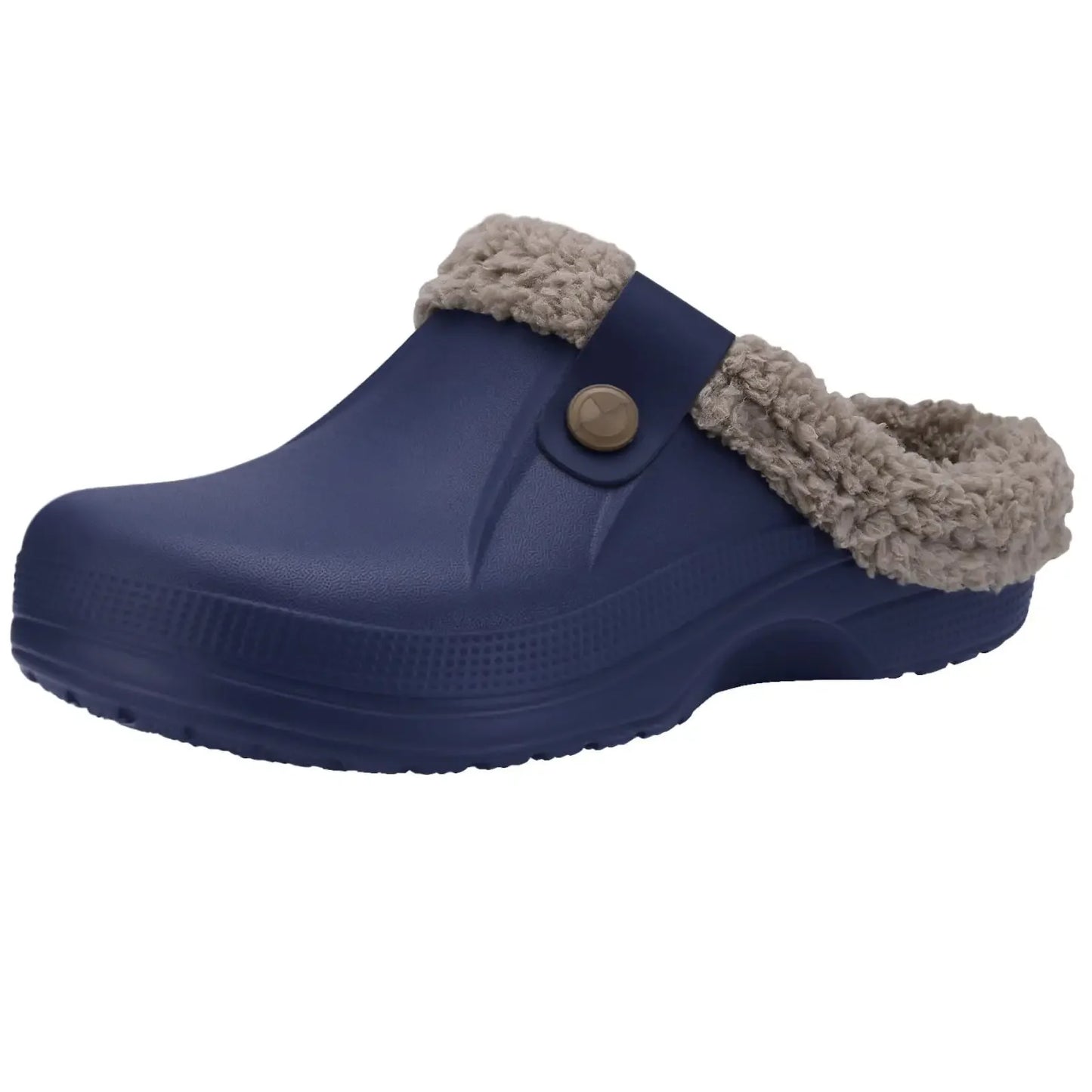 Winter Men's Fur Furry Slippers Waterproof Plush Cotton Non-slip Outdoor Shoes