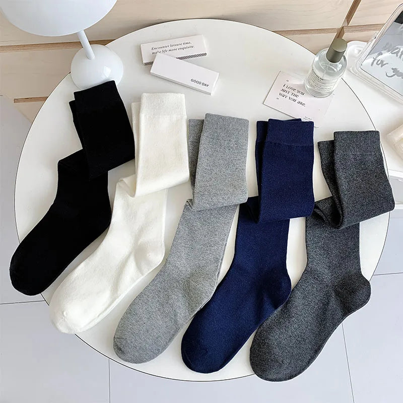 Women Stockings College Style Knitted Cotton Knee Socks