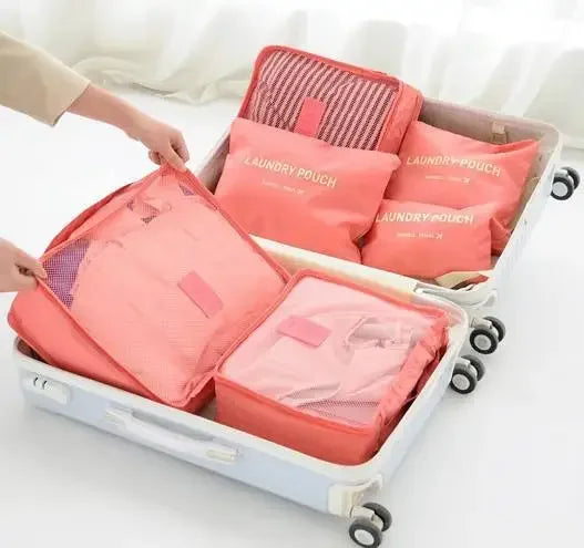 6PCS/Set Travel Bags Large Capacity Storage Organizer Suitcase Packing for Clothes