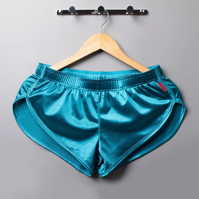1 PCS Men's Sexy Pajamas Boxer Shorts Smooth Silk Underwear