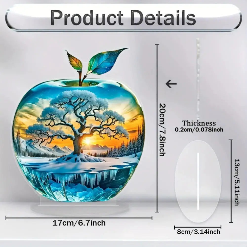 Acrylic Crystal Glass Apple Table Ornament Decoration