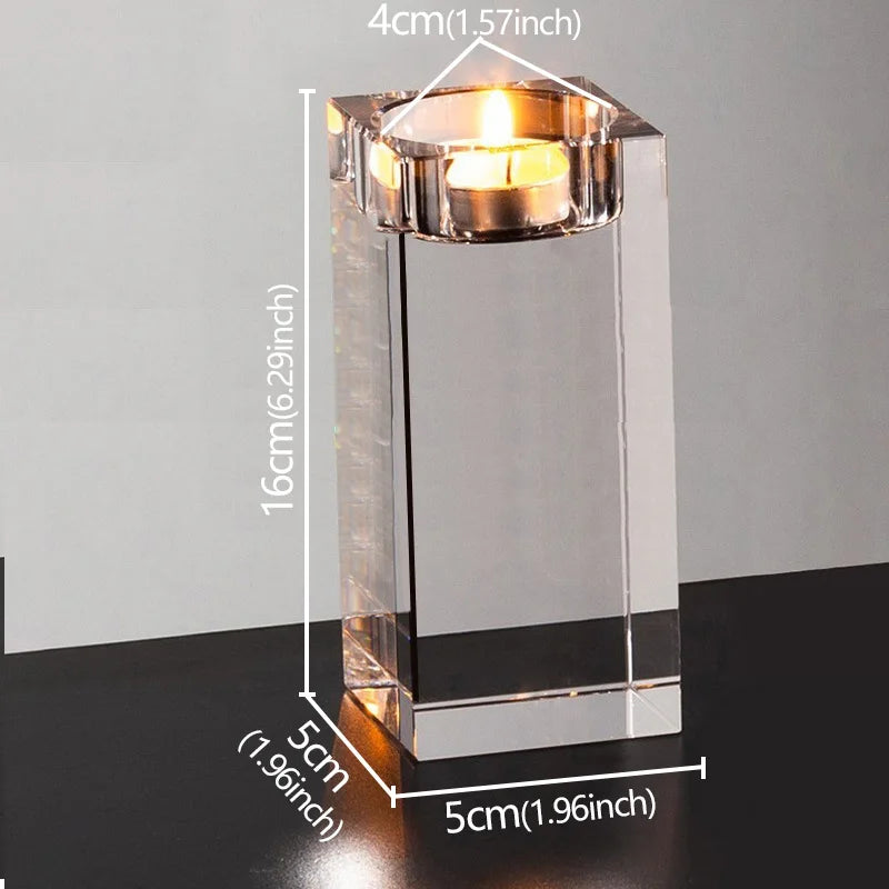 Romantic Clear Crystal Candle Holder Wedding & Home Decorations