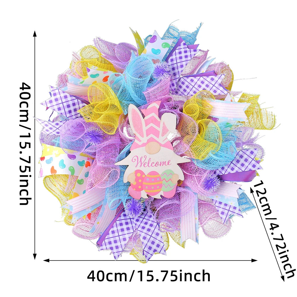 Easter Front Door Spring Cross Wreath