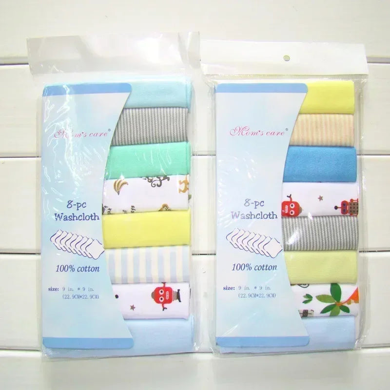 5/8 Pcs Cotton Newborn Baby Towels Set Saliva Washcloth