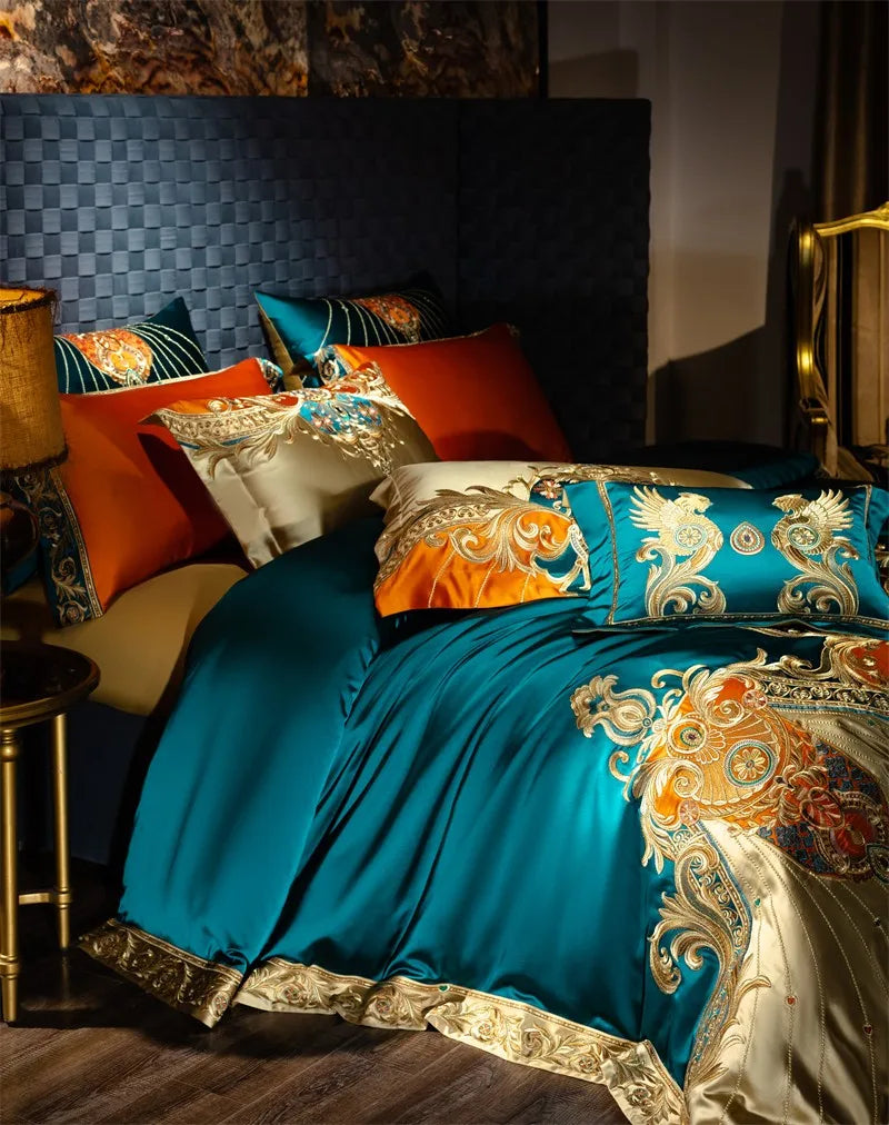 Royal Luxury Bedding Comforter Embroidery Duvet Cover Set 4/6/10Pcs
