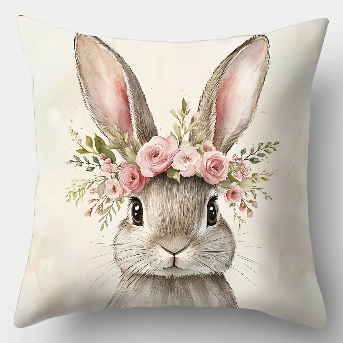 Easter Bunny Cushion Printed Pillow Covers Zipper for Living Room Sofa Bedroom Decor