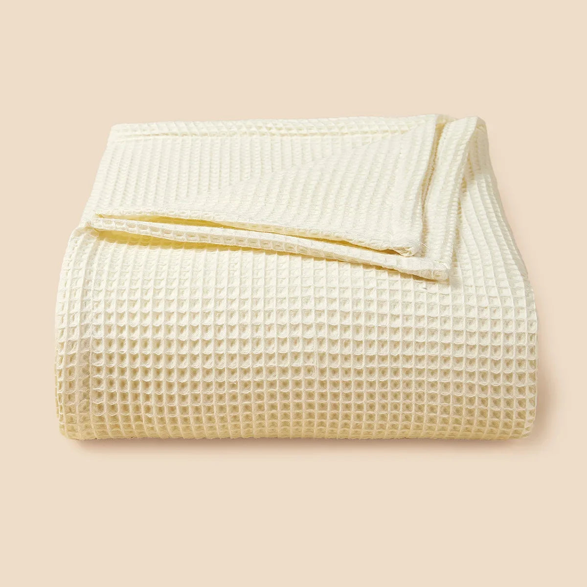 100% Cotton Waffle Weave Blanket Lightweight Washed Soft Breathable