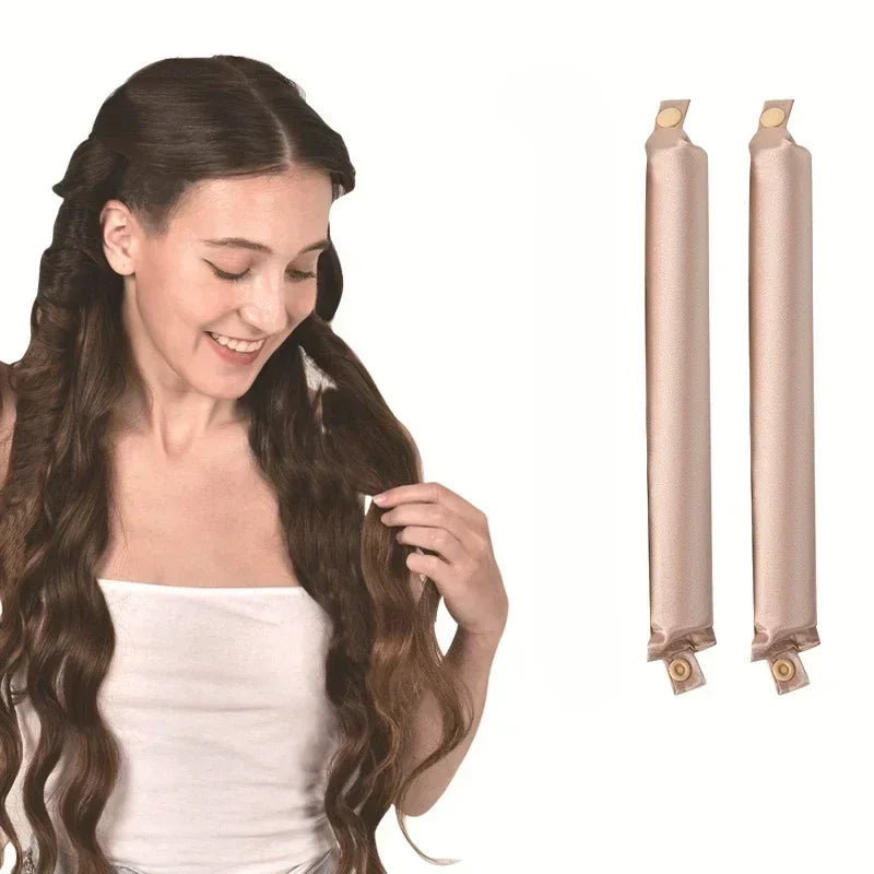 Heatless No Heat Hair Rollers Satin Curling Rod Soft Curlers Sleeping Flex Rods Styling Tools