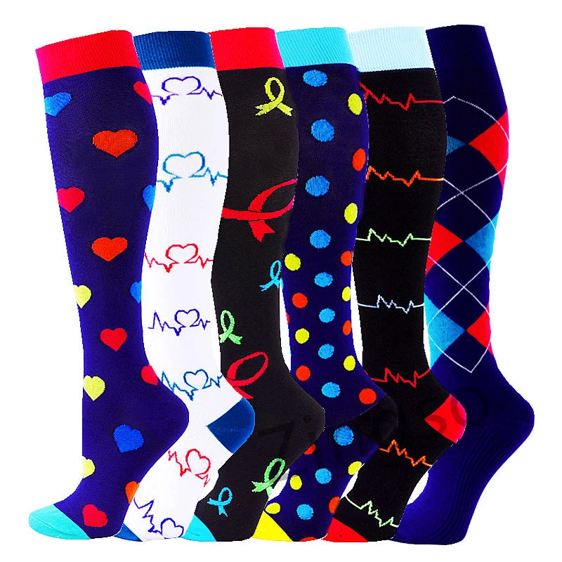 3/67 Pair Compression Stocking Women Men Knee High 30mmHg Edema Diabetes Varicose Veins Running Travel Sport Compression Socks