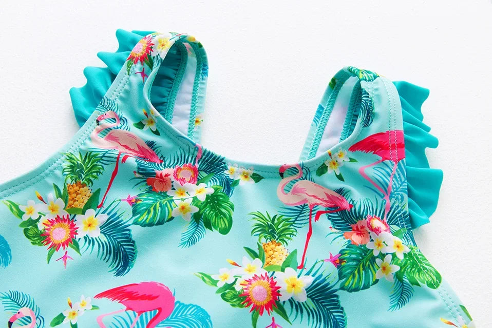 Girl Swimsuit One-Piece Mermaid Fish Scale Unicorn Children's Swimwear 2 - 8 Years