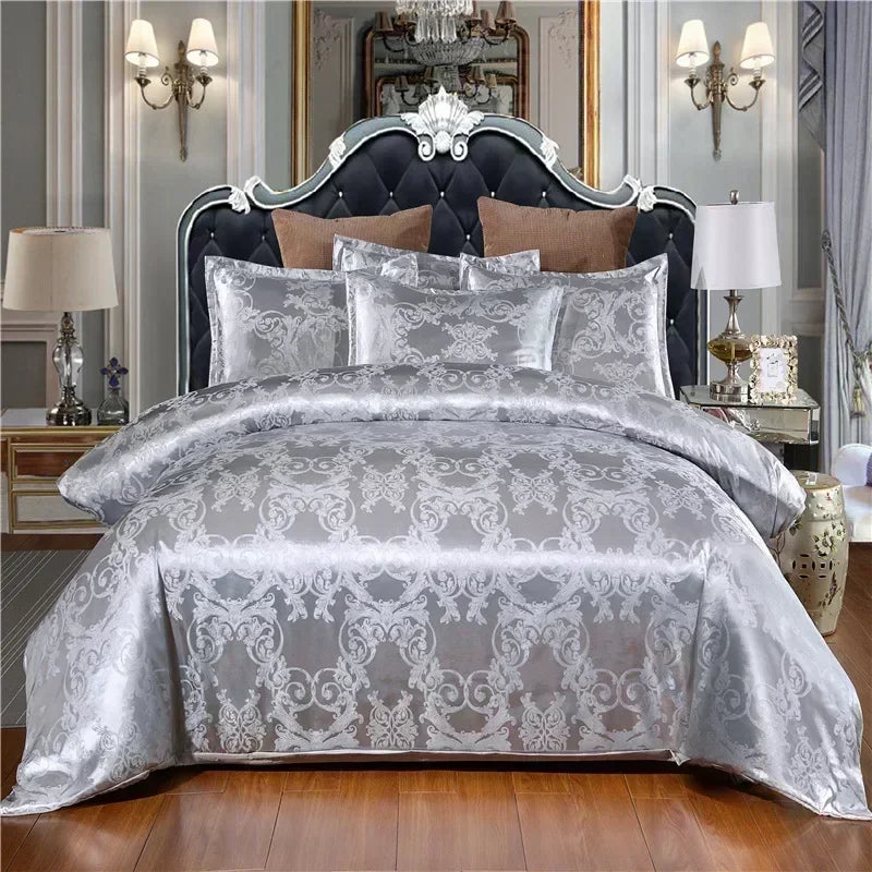 High End Jacquard Luxury European Duvet Cover Set Satin