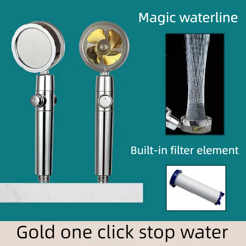 High-Pressure Shower Head With 1 Filter & Water Softener