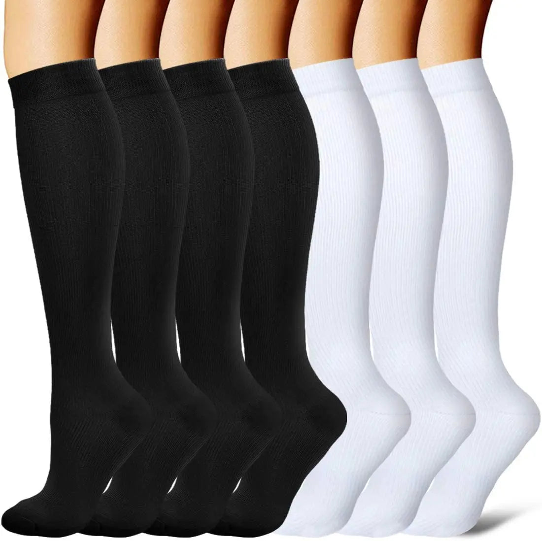 3/67 Pair Compression Stocking Women Men Knee High 30mmHg Edema Diabetes Varicose Veins Running Travel Sport Compression Socks