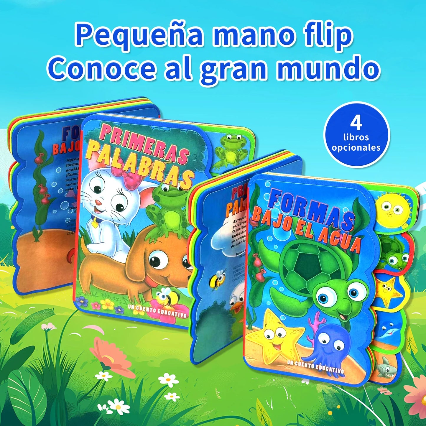 Spanish Children's Cardboard Picture Story Book Animals/Insects Educational Preschool Learning Book Stimulates Kid's Interest