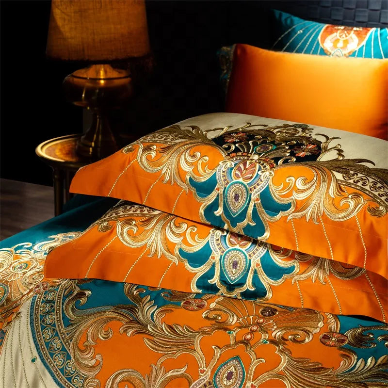 Royal Luxury Comforter Bedding Embroidery Duvet Cover Set 4/6/10Pcs