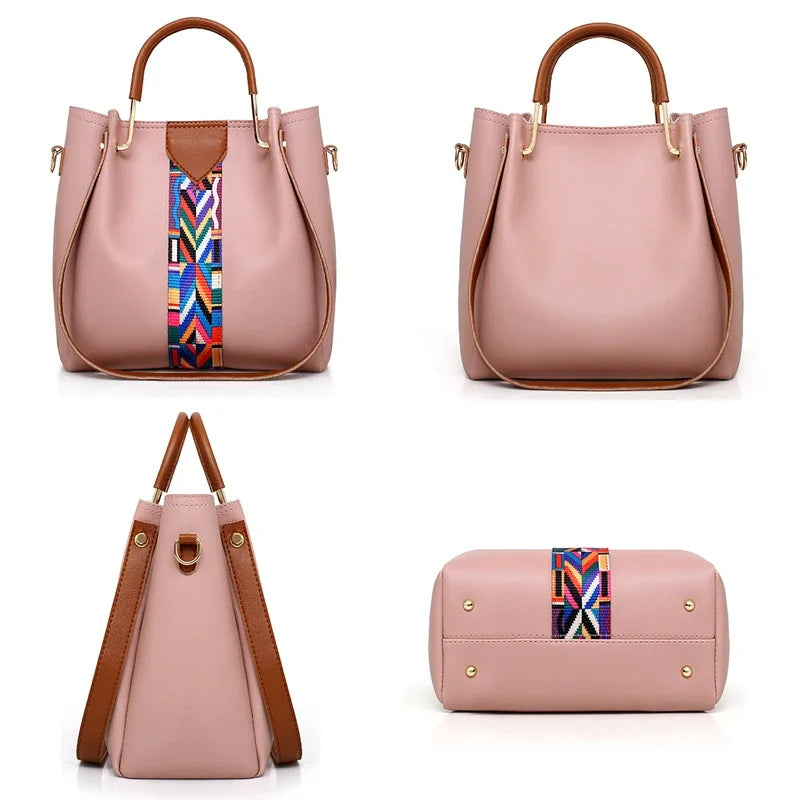 4 Pcs Luxury Handbag Large Capacity Women's Tote Shoulder, Wallet, Card Case Bag