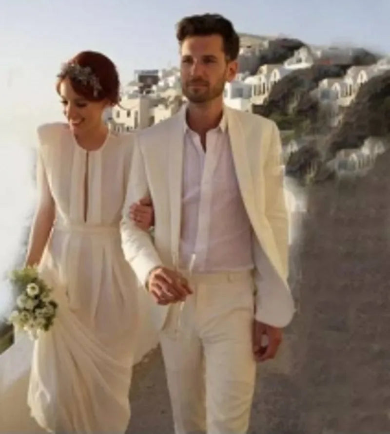 White Pattern Groom Tuxedos Shawl Satin Lapel Men Suits 2 Pieces Wedding Bridegroom (Jacket + Pants + Tie)