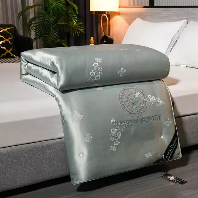 100% Mulberry silk with warm thickened quilt core 5kg winter comforter cotton cover spring autumn home quilt luxury blanket
