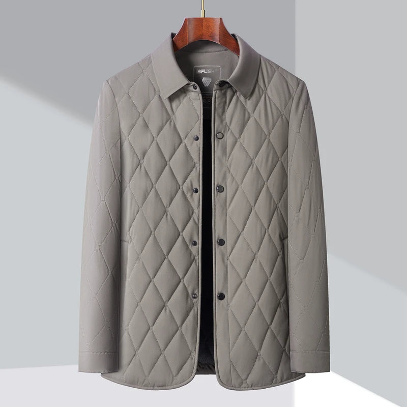Men's padded Casual Warm Windproof Lapel Fleece Coat Jacket