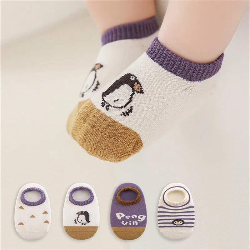 Lawadka Newborn Baby Boat Socks For Girls & Boys 4Pairs/set