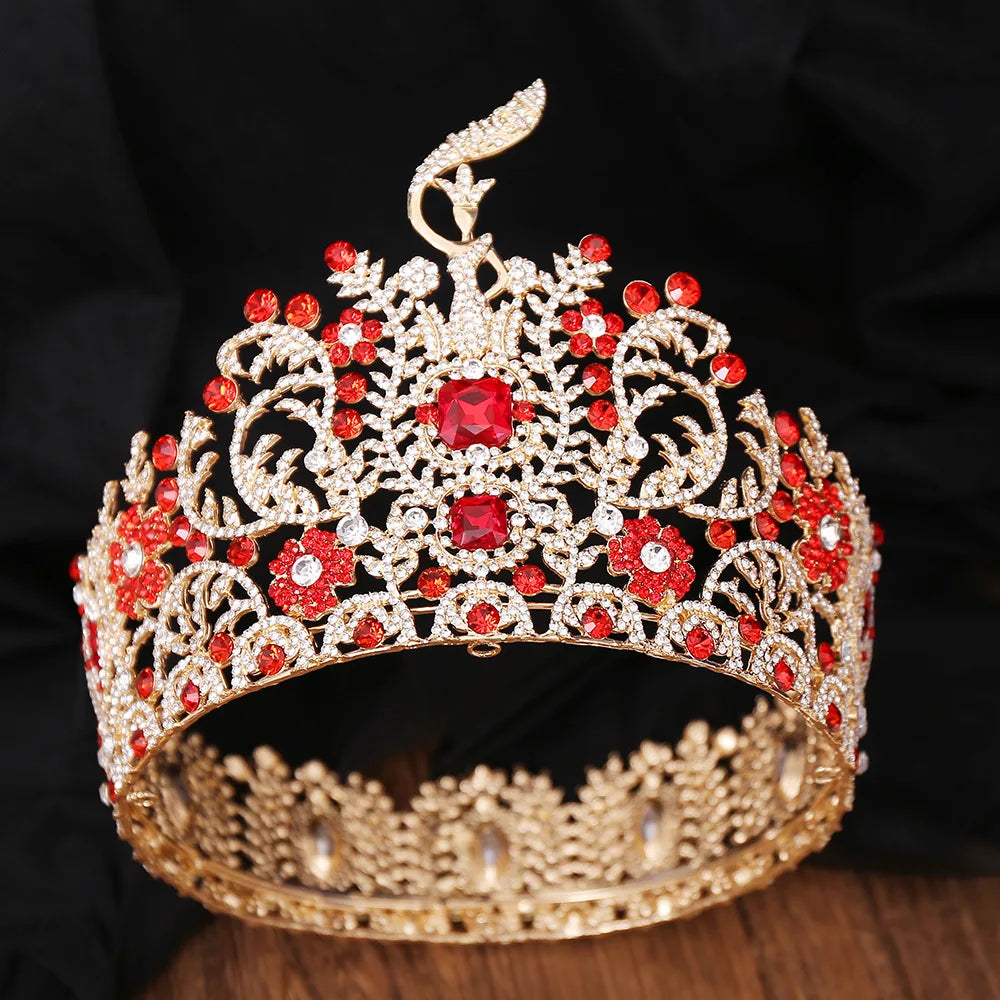 Baroque Rhinestone Crystal Crown Tiaras Hair Accessory For Bridal Wedding & Beauty Pageant