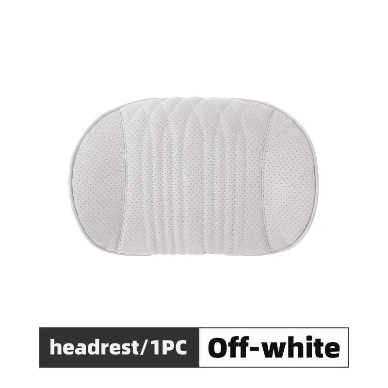 Memory Foam Car Lumbar Support Cushion Breathable Leather Seat Protection Neck Pillow Universal Car Seat Rest Pillow Accessories