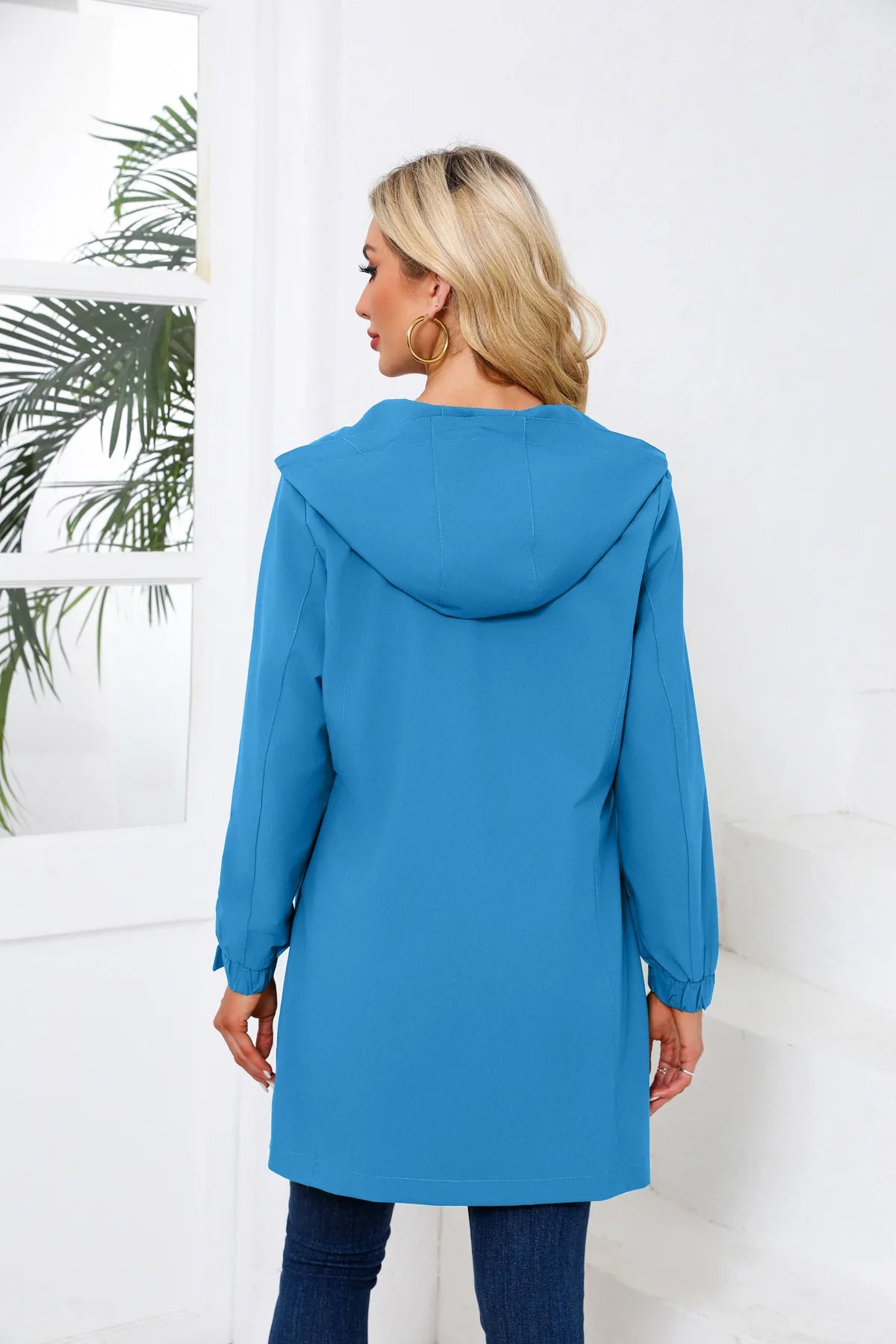 Spring Women's Hooded Long Jacket, Size S-3XL