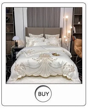 Luxury Three-line Embroidery Solid Color 1000TC Egyptian Cotton Bedding Set Duvet Cover Bed Sheet/Fitted Sheet Pillowcases 4Pcs