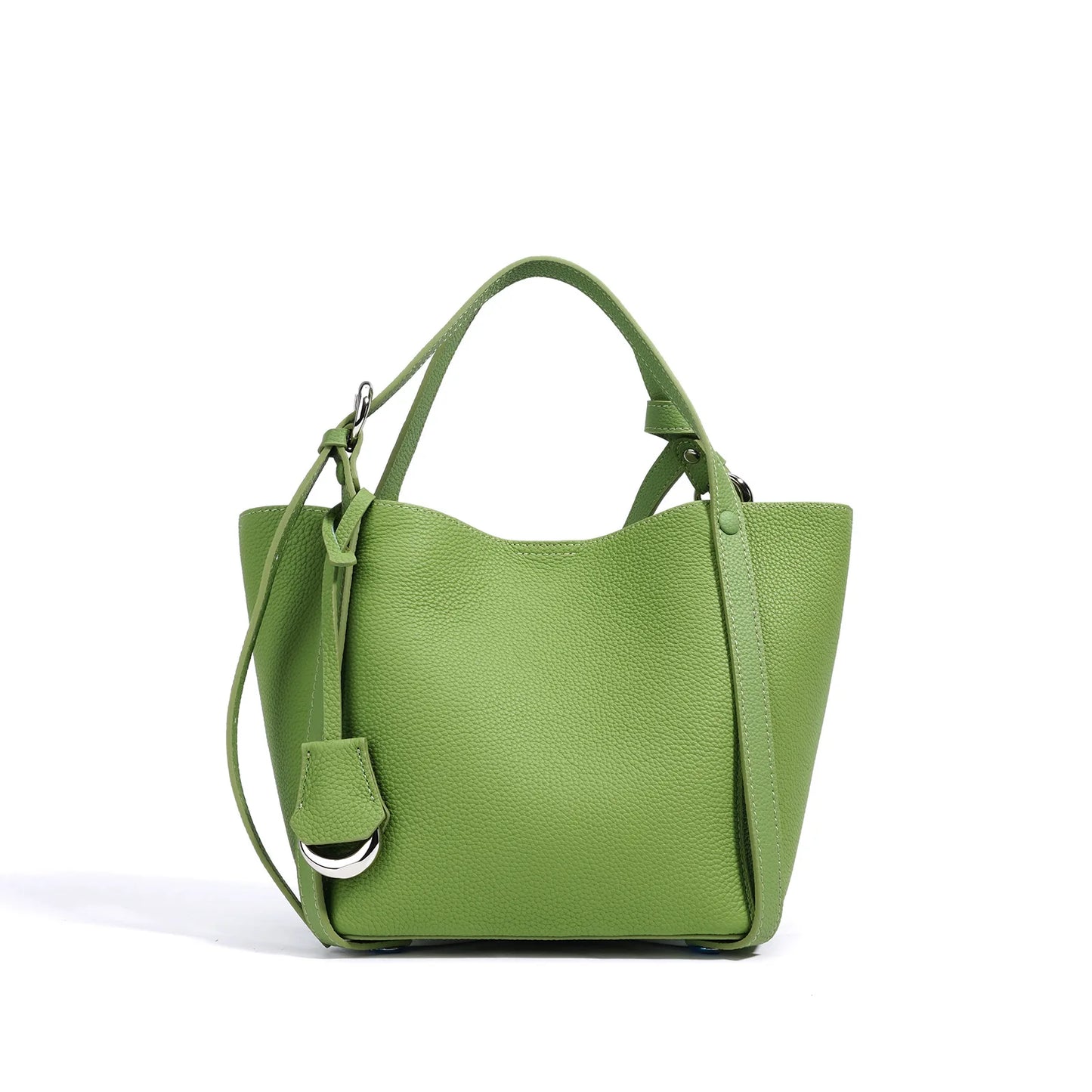 Luxury Genuine Leather Crossbody Shoulder Bag, Cowhide Bag Large Capacity Bucket Handbag