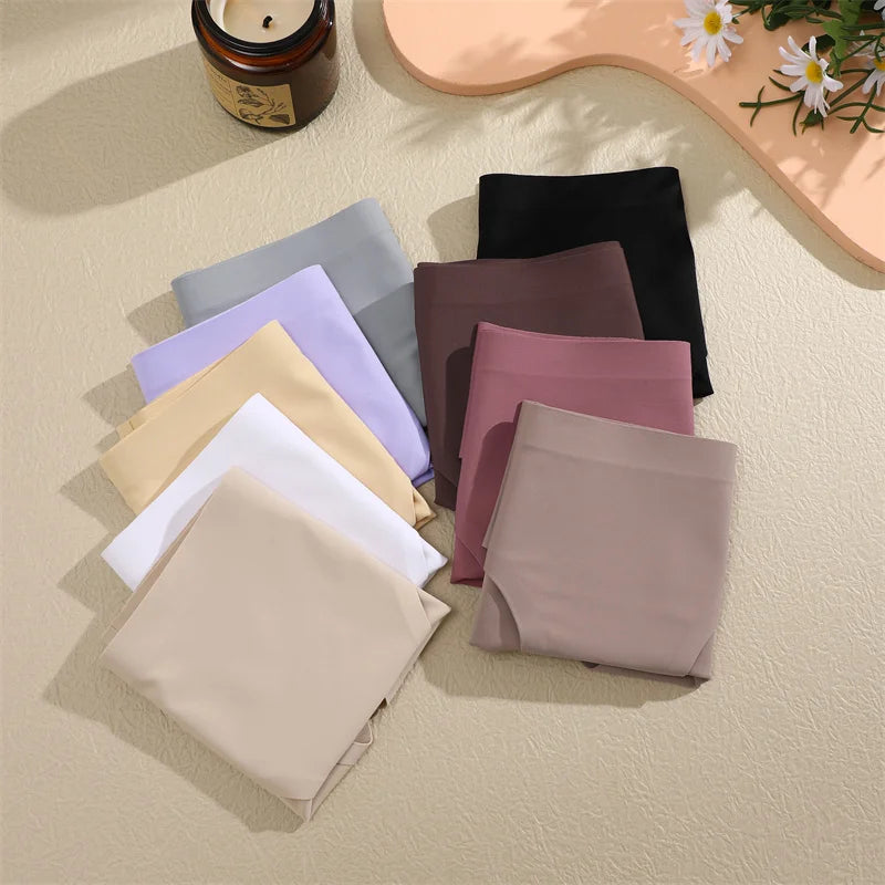 6PCS Women Seamless Panties Ice Silk Ultra Thin soft Low Rise