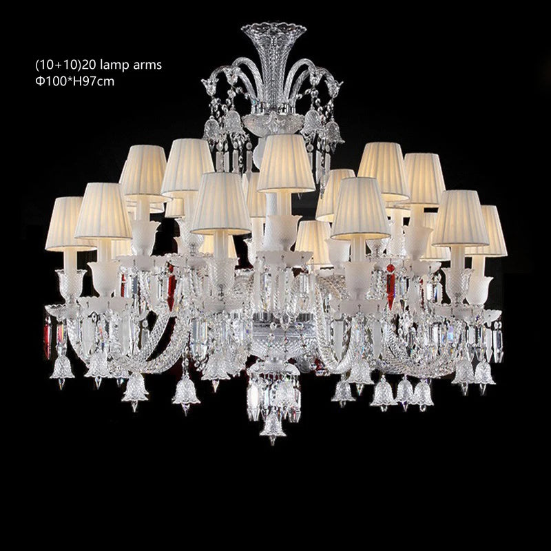 European Crystal Chandelier Living Room Dining Room Bedroom Villa Staircase Lamps White Candle