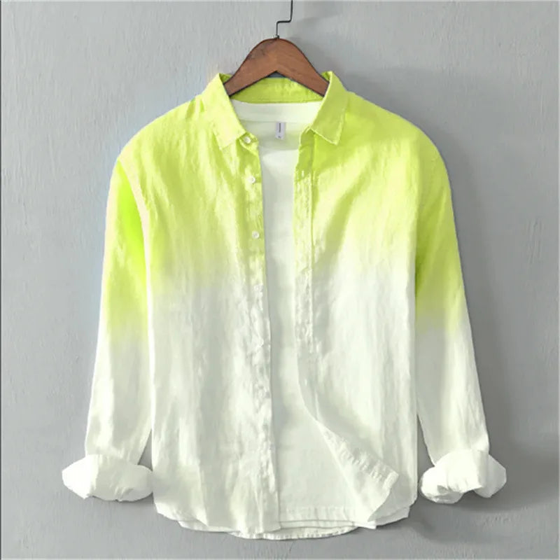 Spring and Autumn Casual Collar Shirt Long Sleeve 3D Printed Light Color XS-6XL