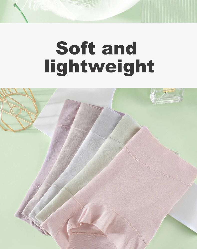 4pcs Women Underwear Panties High Waist Briefs Plus Size
