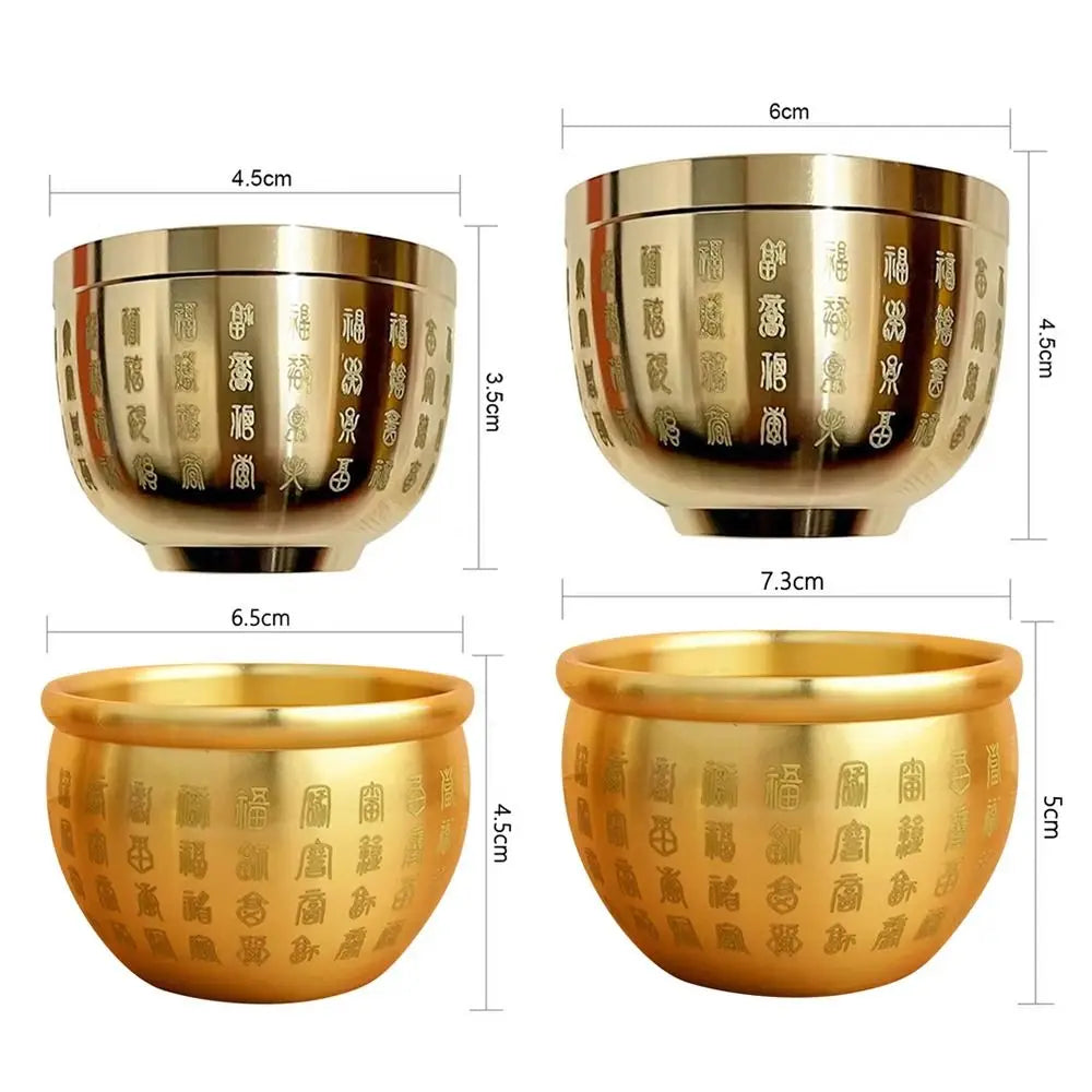1Pcs Wealth Attracting Pure Brass Cornucopia Small Mini Rice Cylinder 4.5-7cm