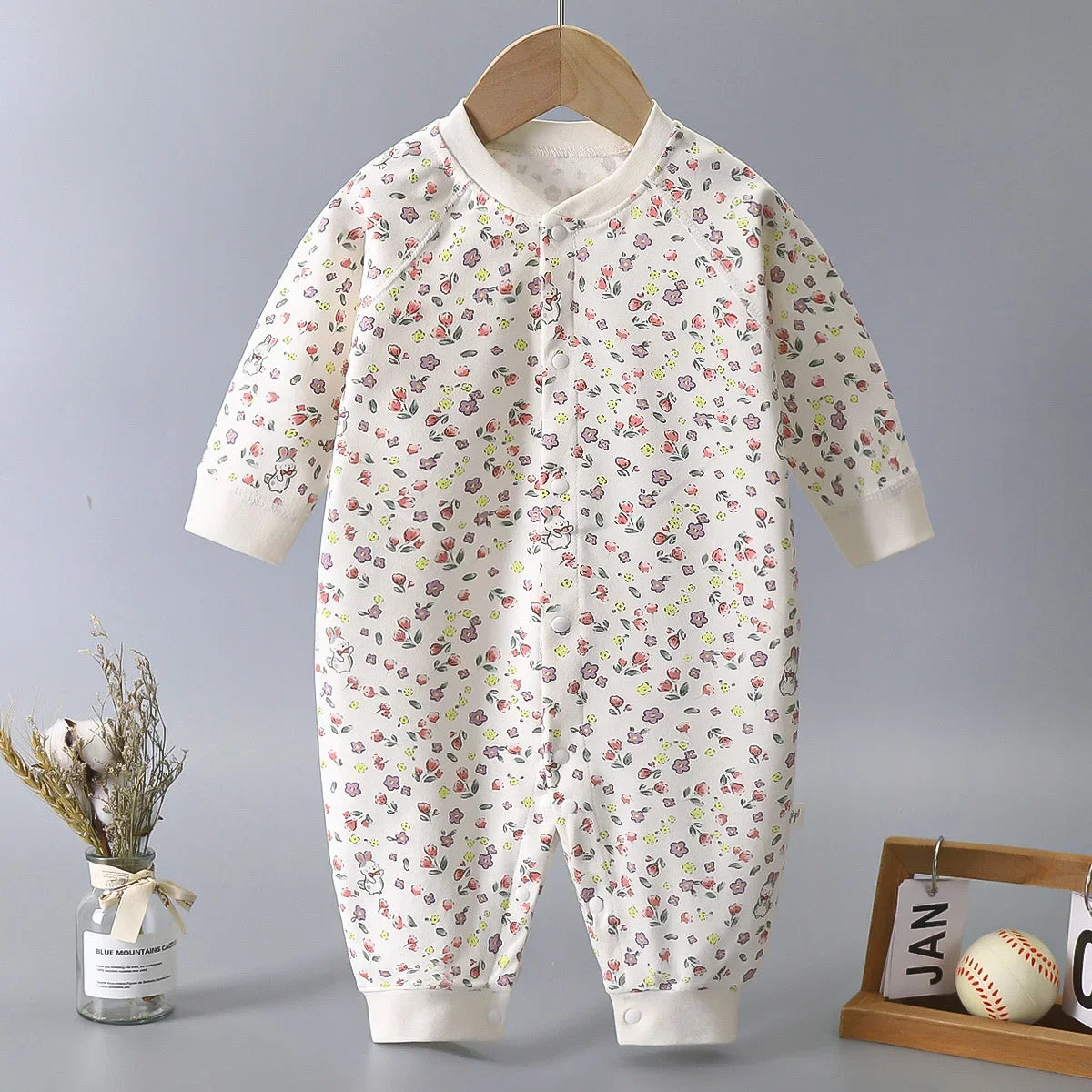 Newborn Baby Boy Girl Bodysuit Romper Comfortable Cotton Clothing for Autumn Spring
