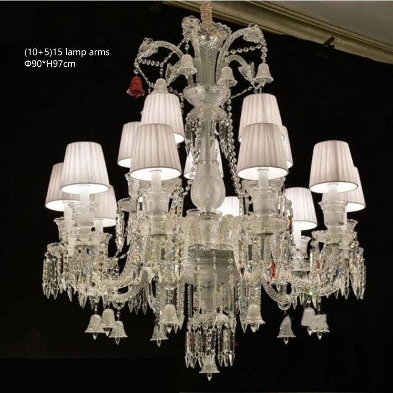 European Crystal Chandelier Living Room Dining Room Bedroom Villa Staircase Lamps White Candle