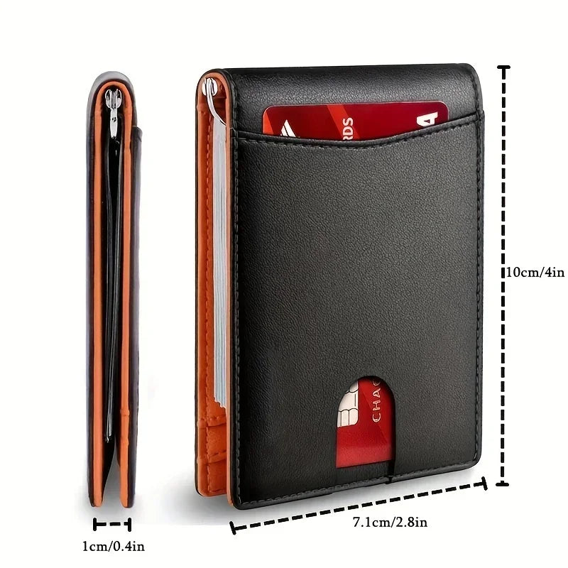 Synthetic Leather Slim Smart Wallet for Men Credit Card Holder RFID Blocking