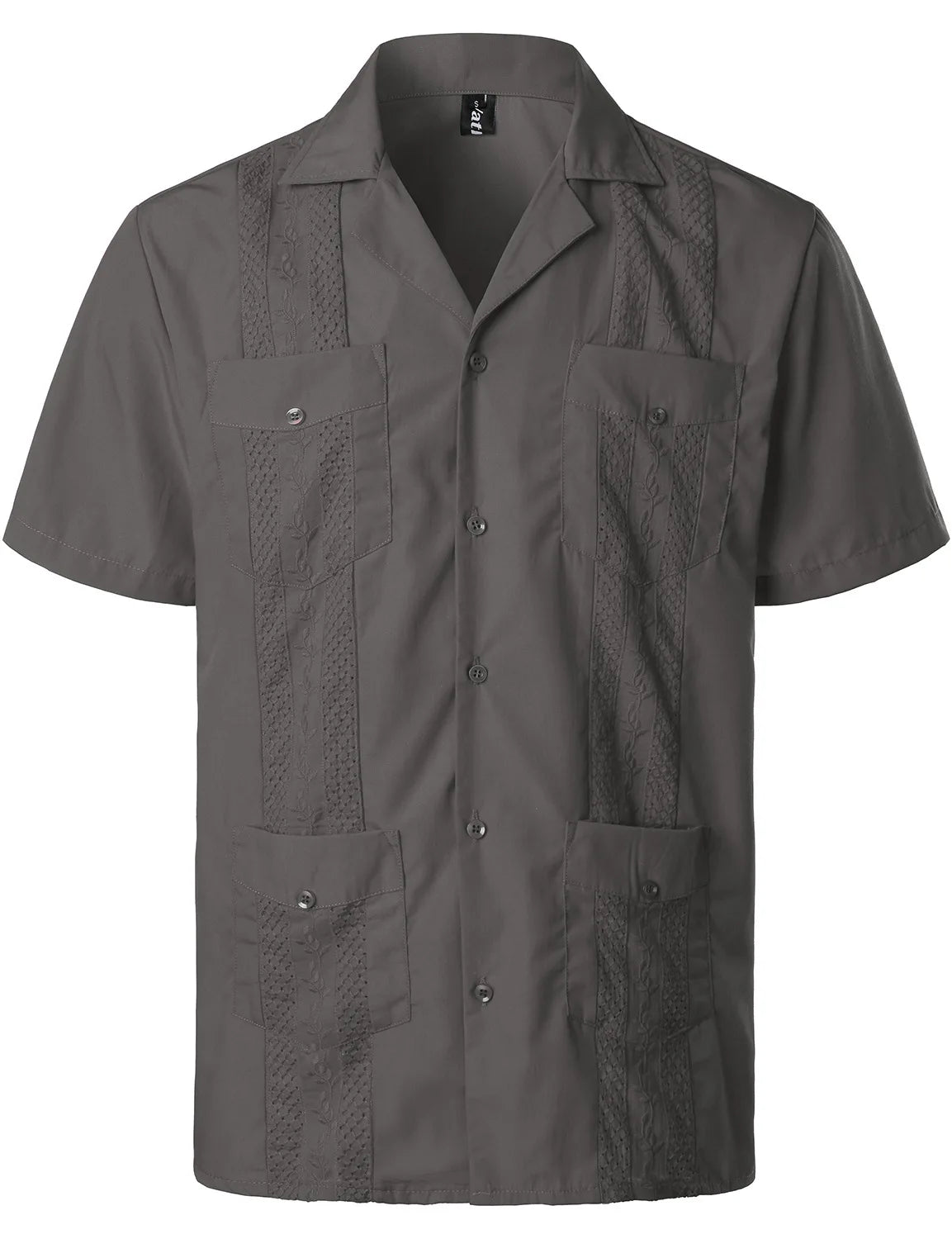 Men's Cuban Shirts Multiple Pockets Lapel Short Sleeves Cardigan