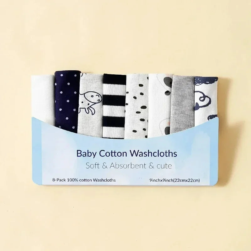 5/8 Pcs Cotton Newborn Baby Towels Set Saliva Washcloth