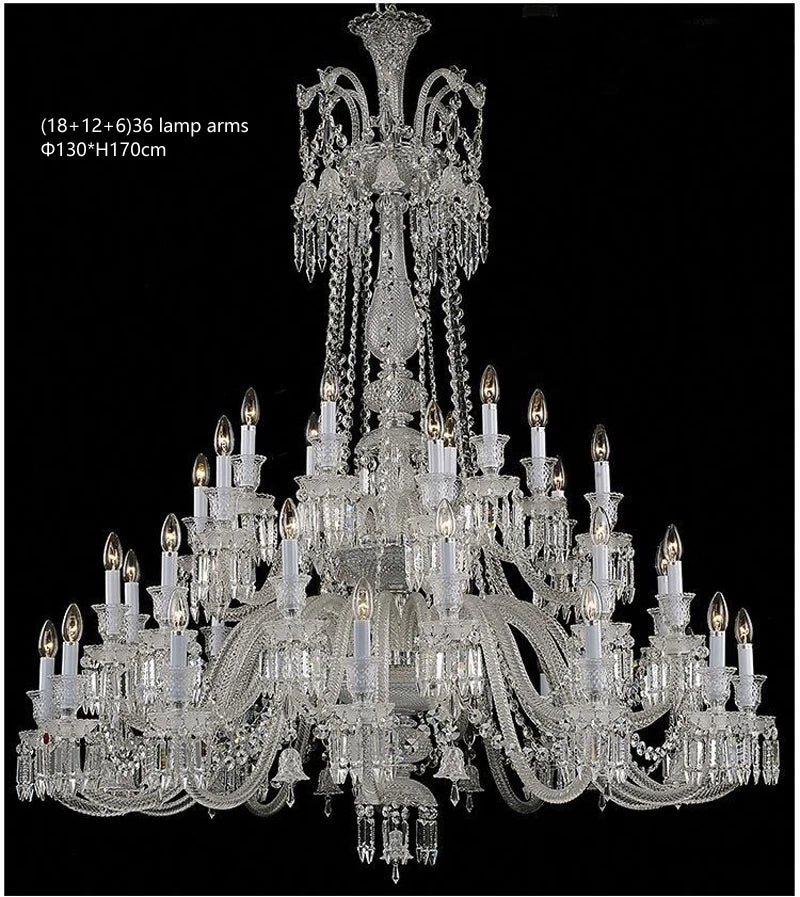 European Crystal Chandelier Living Room Dining Room Bedroom Villa Staircase Lamps White Candle