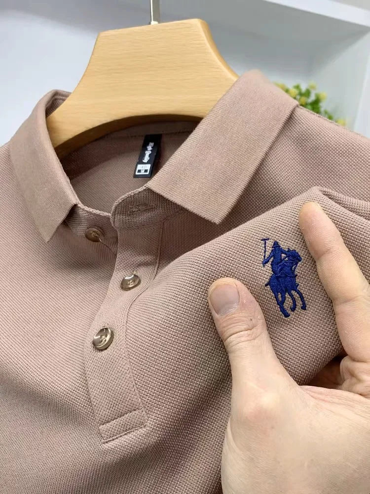 100% Cotton Breathable Short Sleeve Men's T-shirts Men Luxury Embroidery Relaxed POLO Shirt