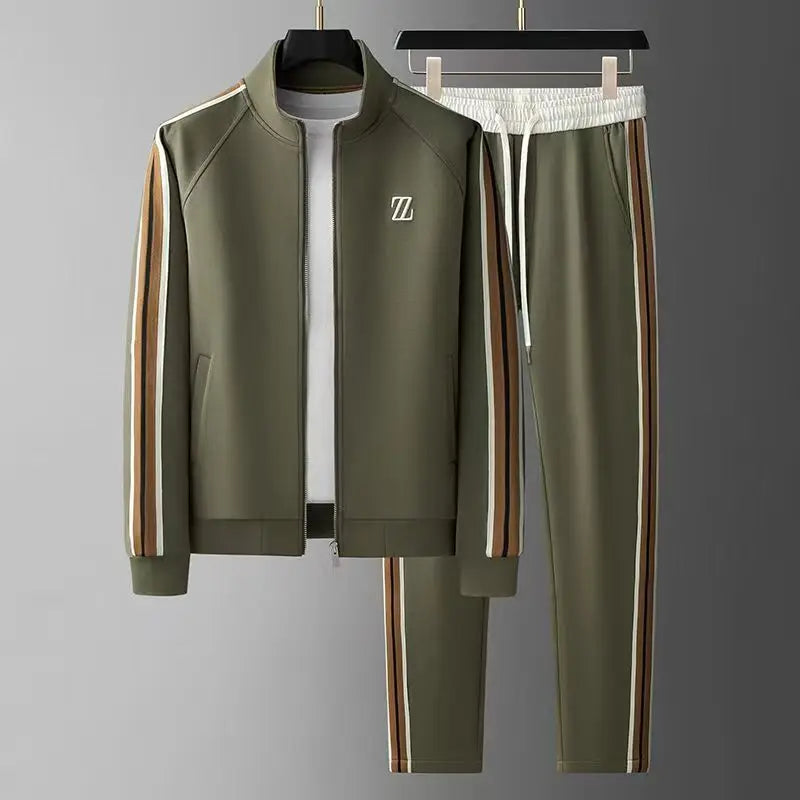 Spring Autumn Fashion Embroidered LOGO Men's Sports and Leisure Jacket Pants 2-pc