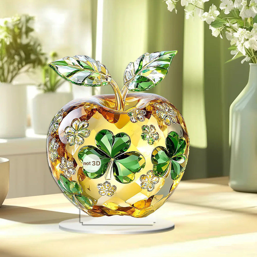 Acrylic Crystal Glass Apple Table Ornament Decoration