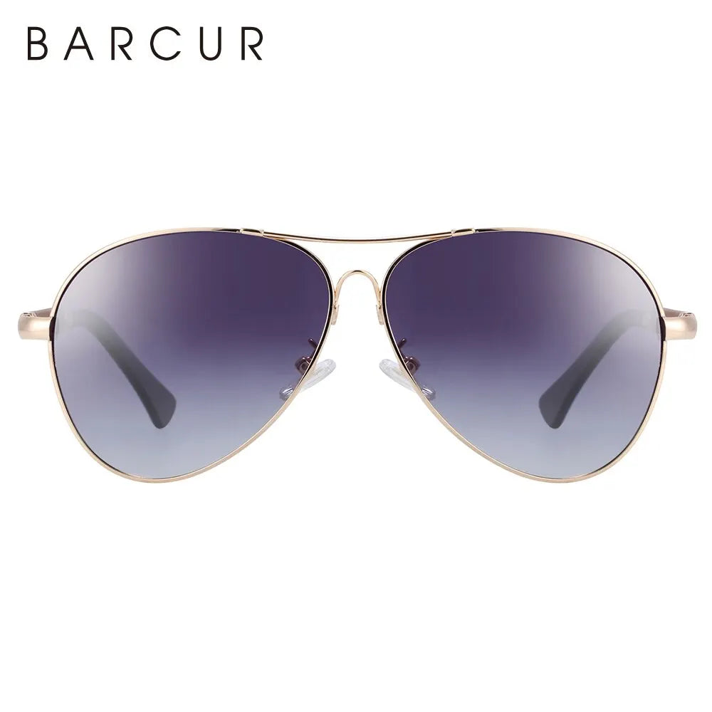 BARCUR Design Frame Sunglasses Polarized For Men Women Pilot Gradient Lens Eyewear Mirror Shades